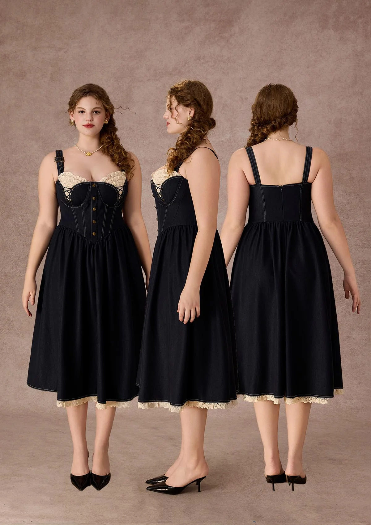 Curve&Plus Berry Buccaneer Dress(Long)