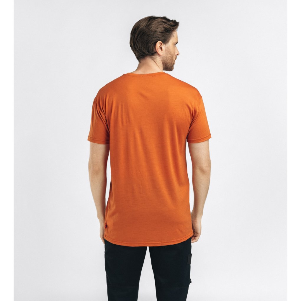 Aclima Lightwool Mountain Tee Men - apricot orange