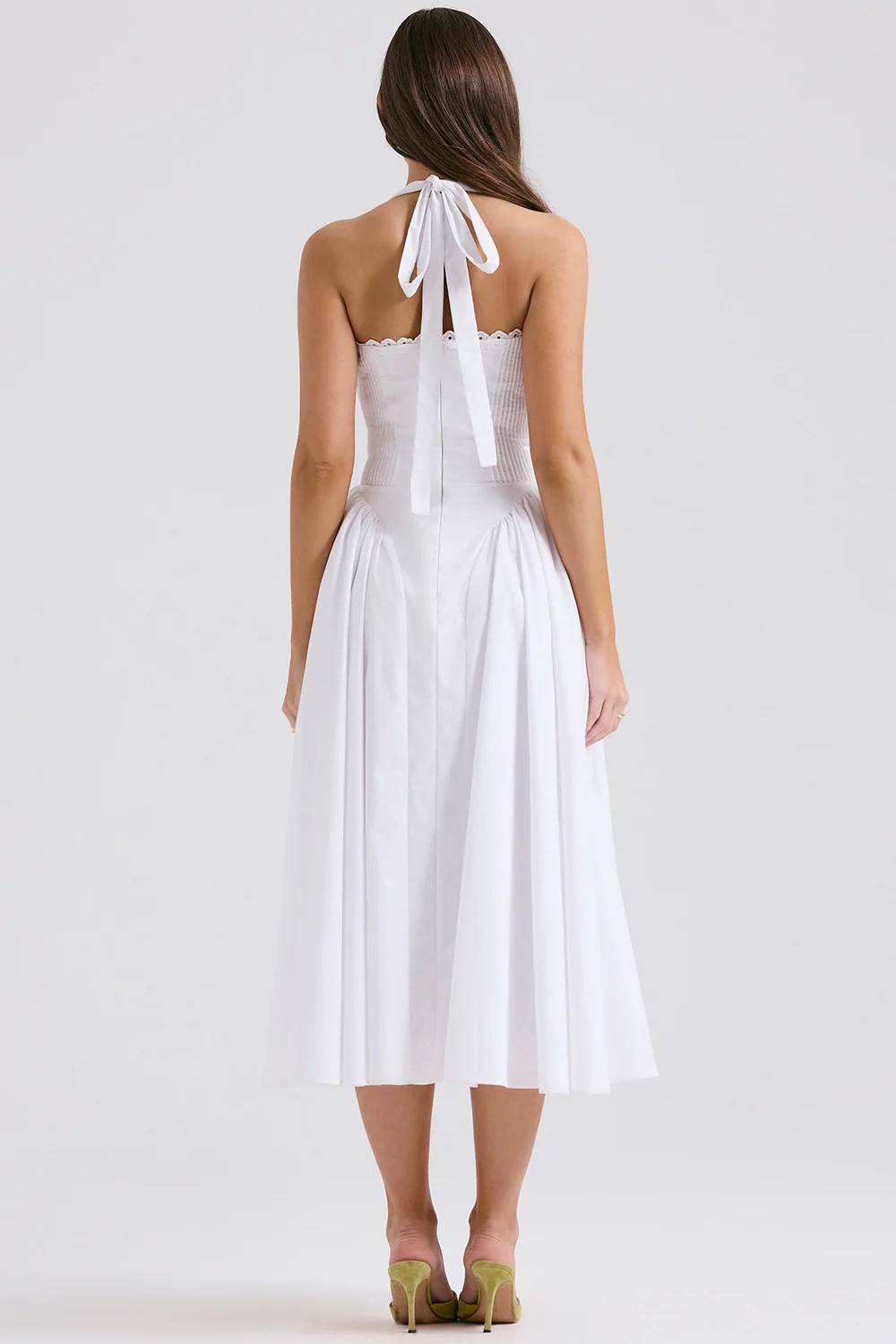 white cotton halter sundress