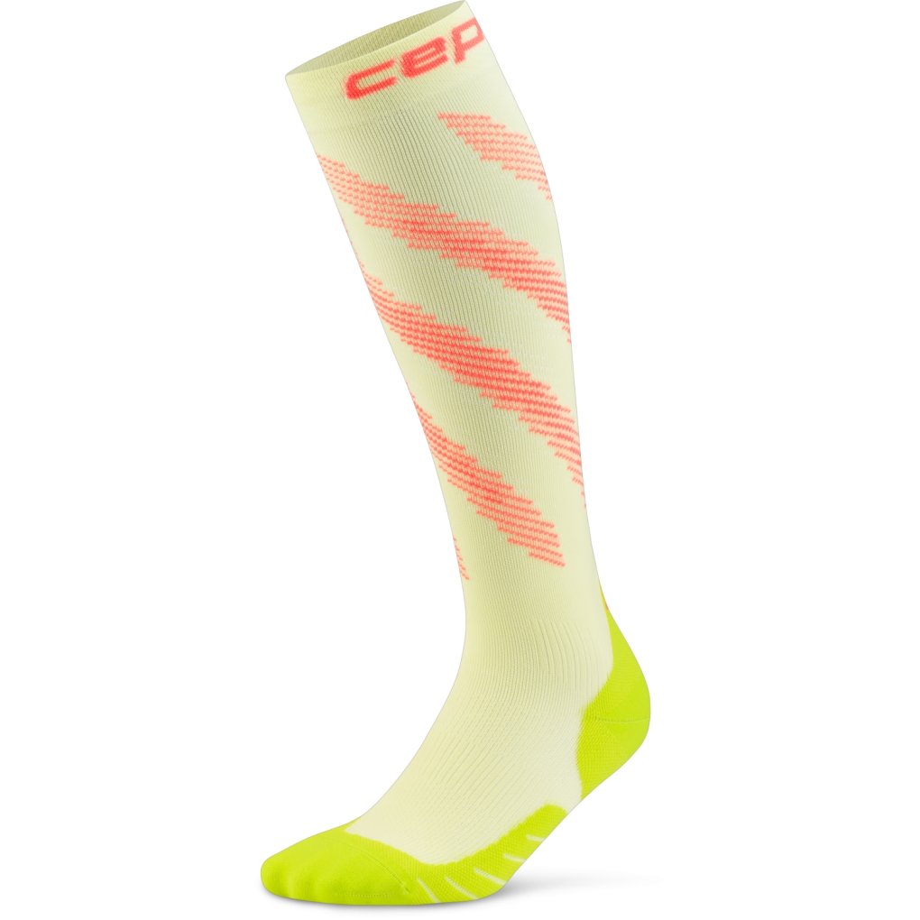CEP Core Run Edt. Elliptic Tall Compression Socks Men - lime/neon coral