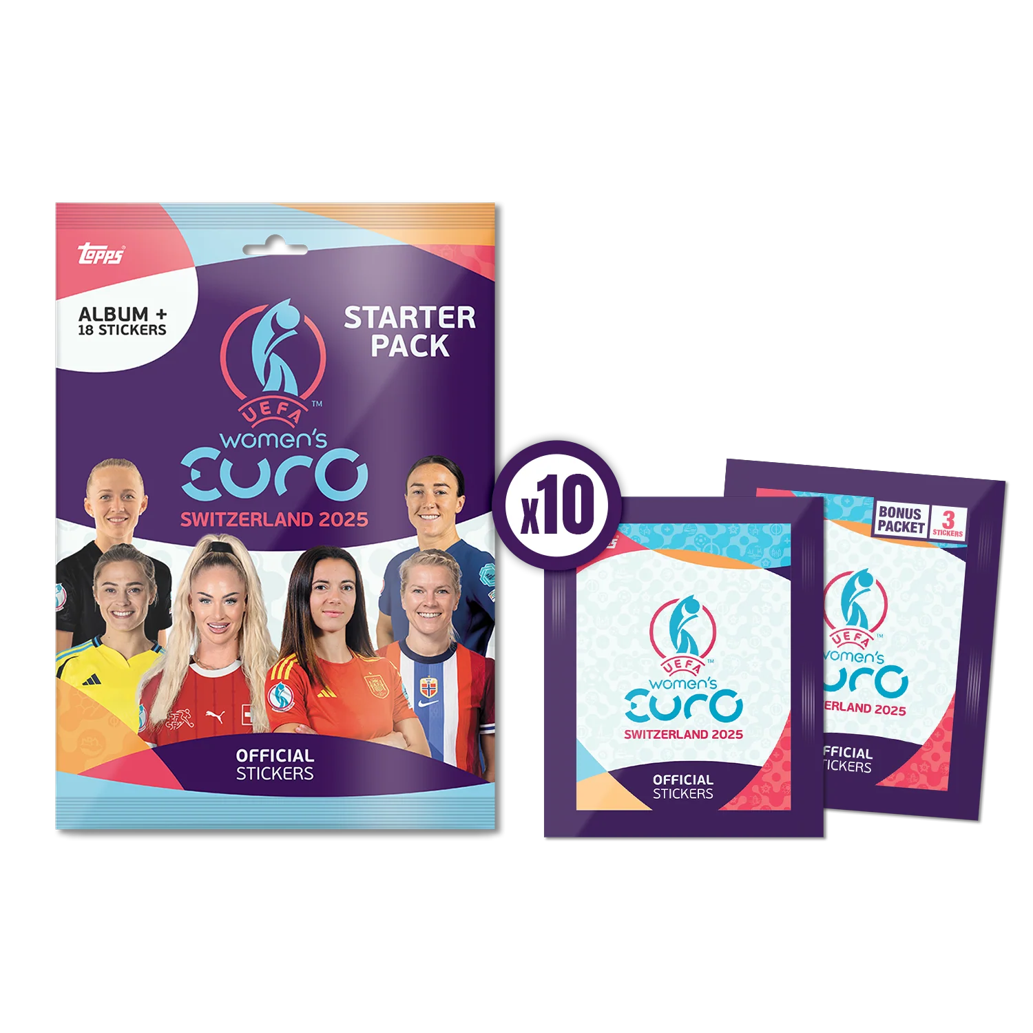 Topps Official Women's Euros 2025 Sticker Collection - Starter Bundle