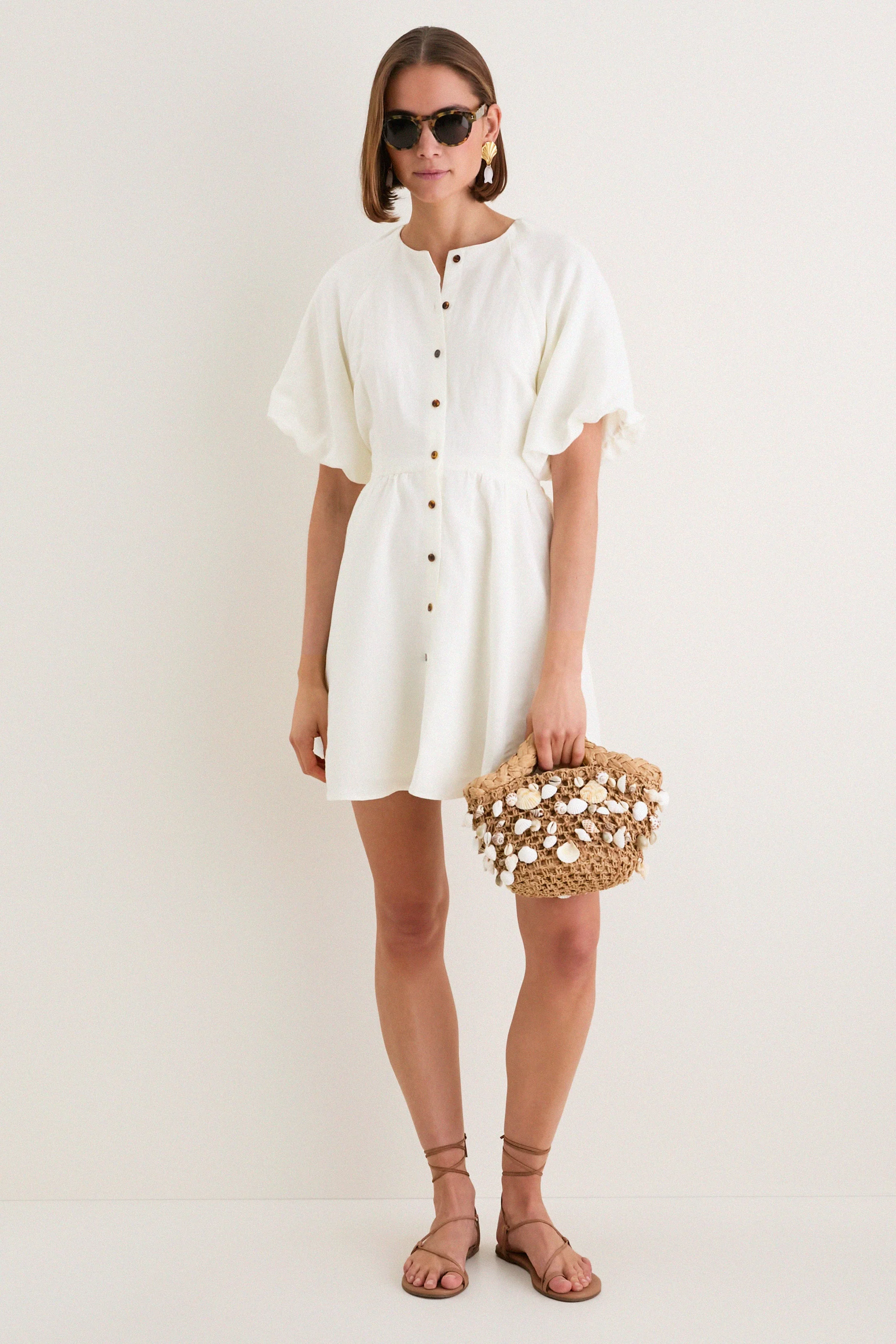 Star White Bastille Short Dress
