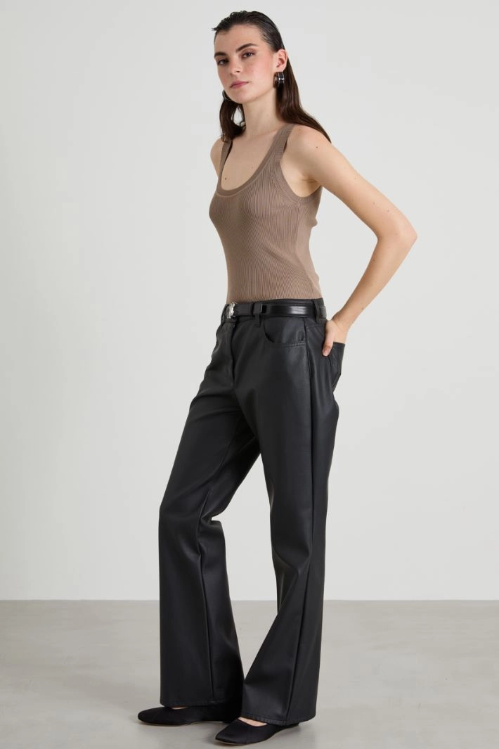 Crepe yarn top - DOVE GREY