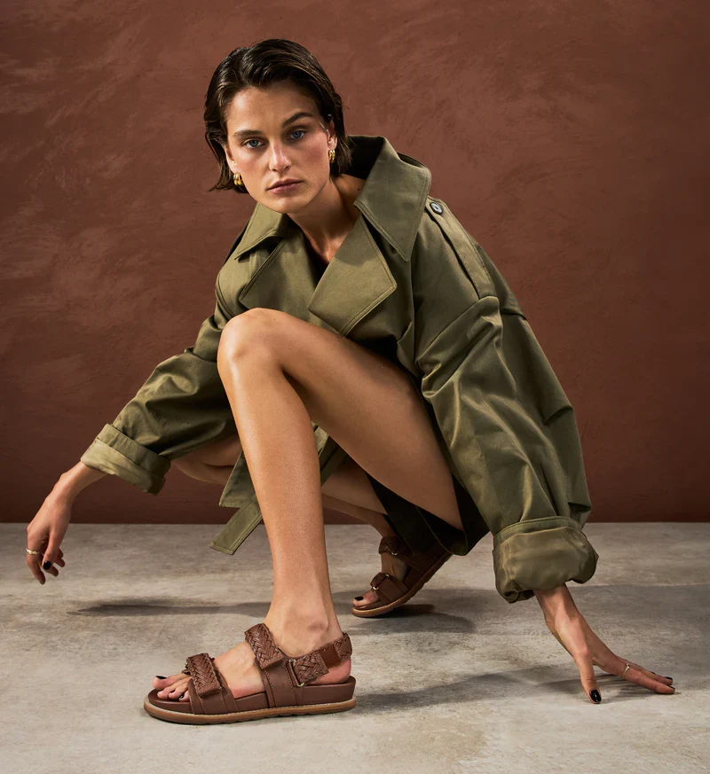 Cygnet Tan Leather Chunky Sandals