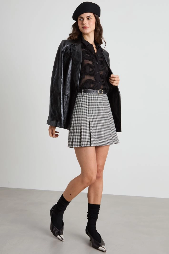 Short pleated skirt - GREY