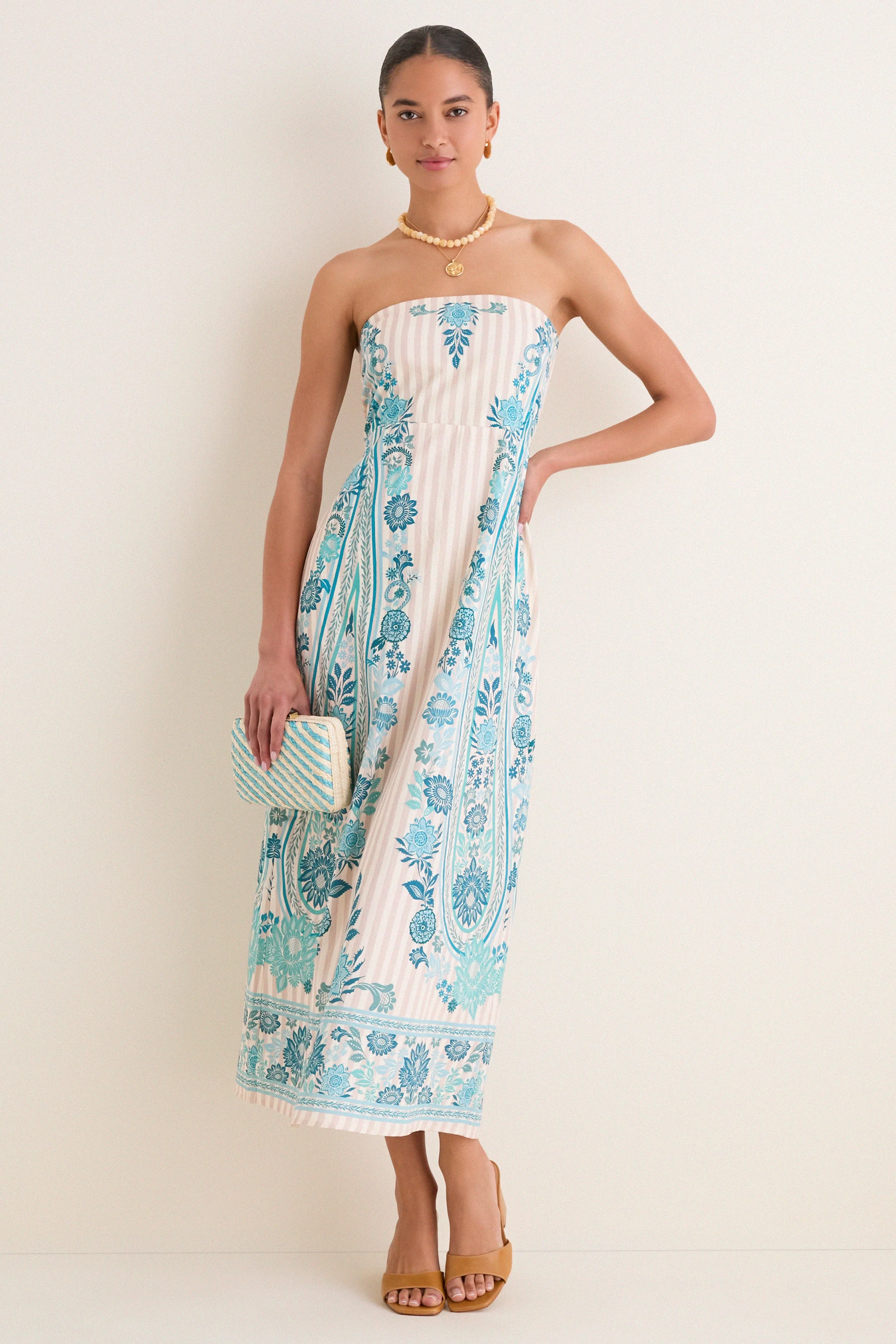 Paisley Stripe Dalton Midi Dress