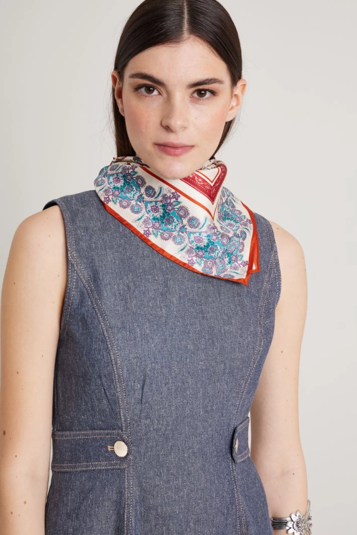 Silk scarf - CREAM ORANGE