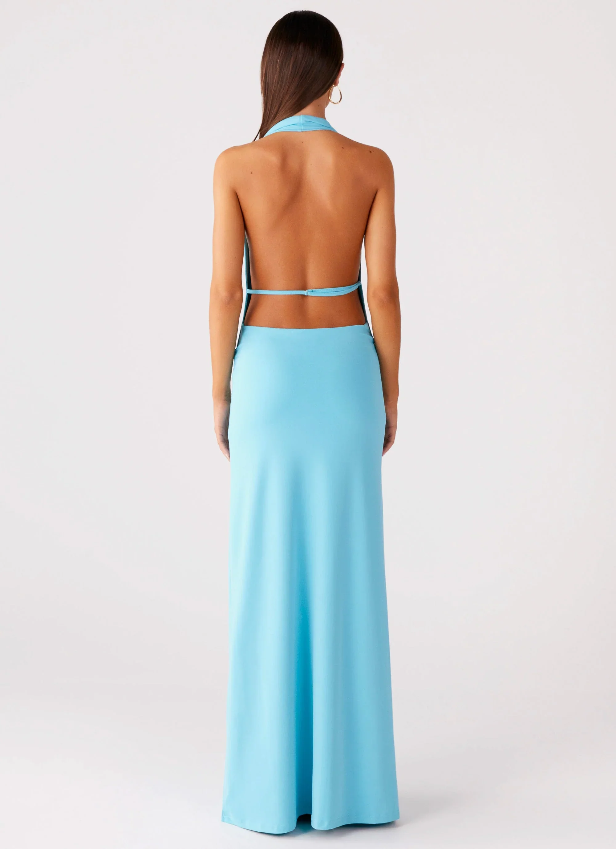 Driftwood Cowl Maxi Dress - Turquoise
