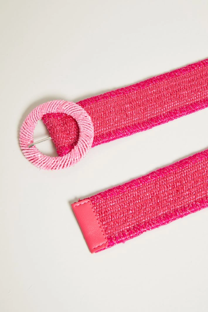 Raffia belt - PINK