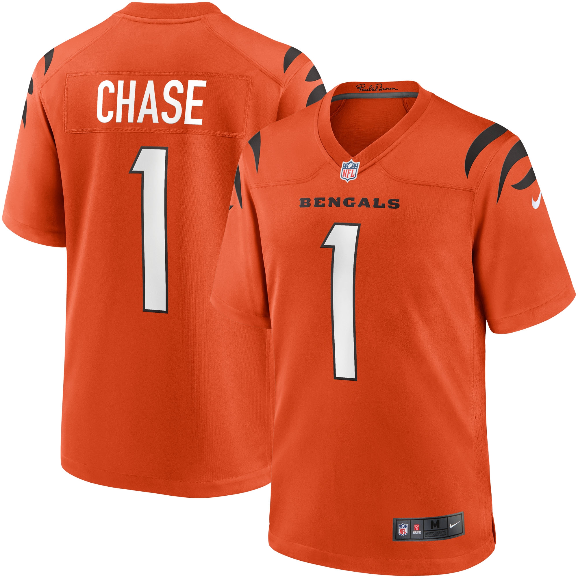 Ja'Marr Chase #1 Cincinnati Bengals Nike Game NFL Jersey Orange