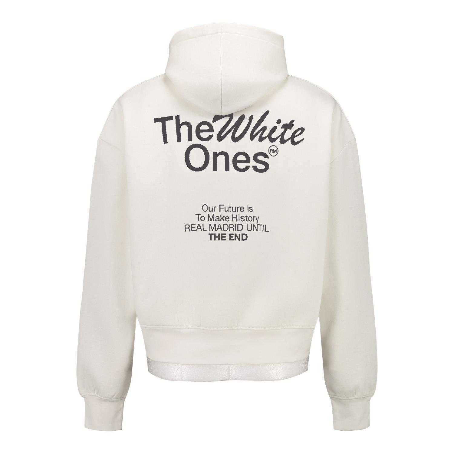 Mens The White Ones Text Hoodie White