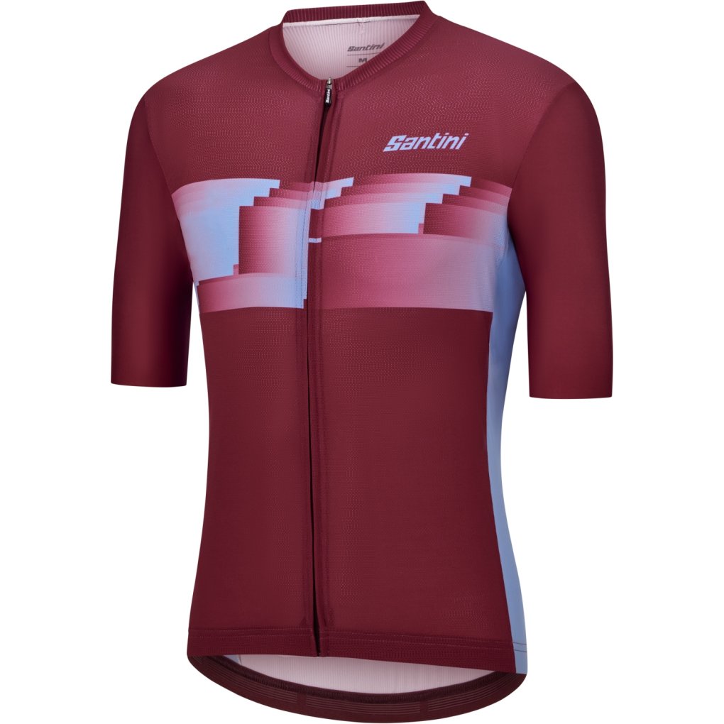 Santini Verve Short Sleeve Jersey Mens AS94075CVERVE - burgundy BU