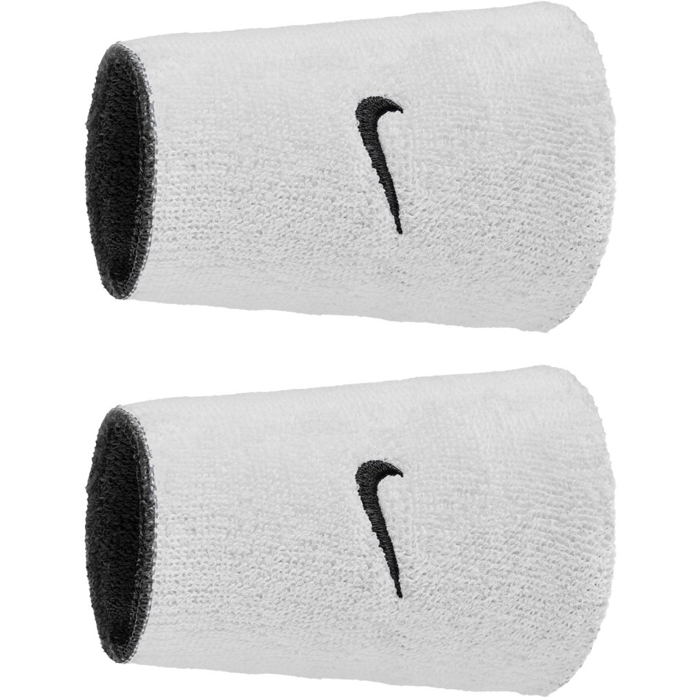Nike Swoosh Classic Reversible Doublewide Wristbands - 2 Pack - black/white/black 036