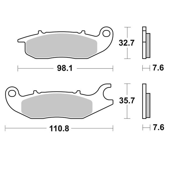 SBS 797HF Organic Front Brake PadsRef: 797HF / 797000