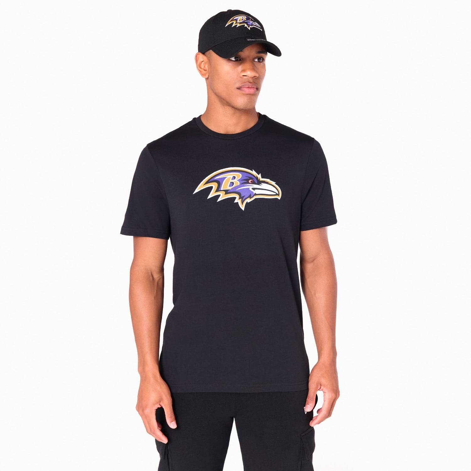 Baltimore Ravens Team Logo Football NFL T-Shirt Black