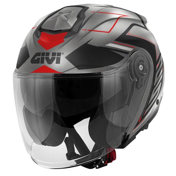 Casque jet Givi X.25 TRACE - Gris / RougeRef : GI1620