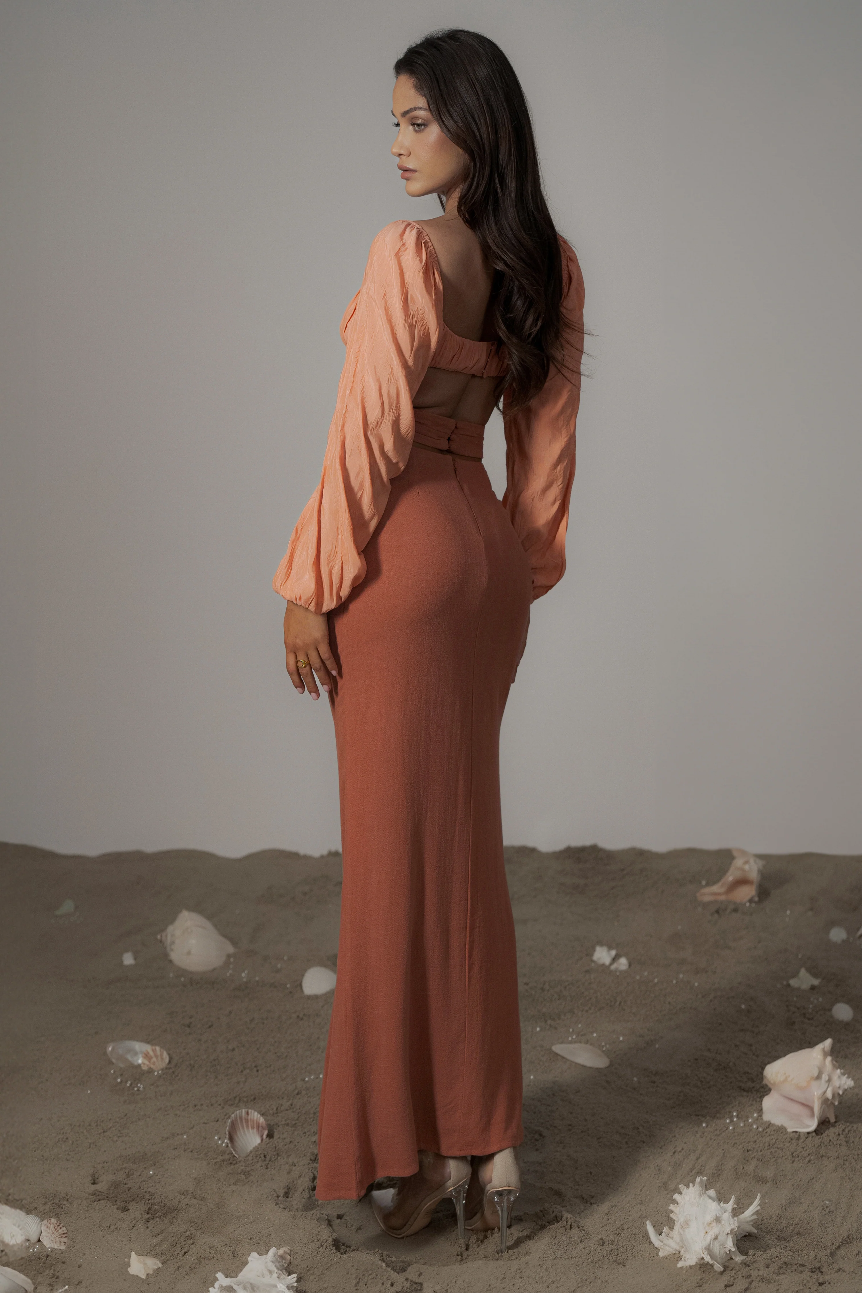 Terra Cotta Dreamland Linen Skirt