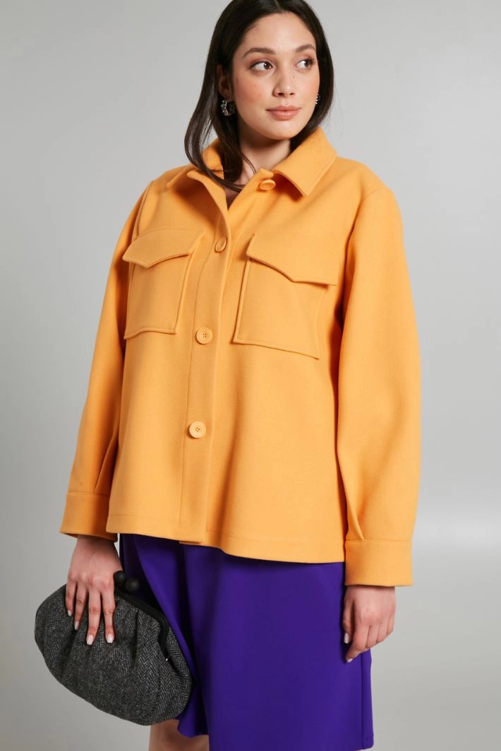 Compact jersey cloth jacket - ORANGE
