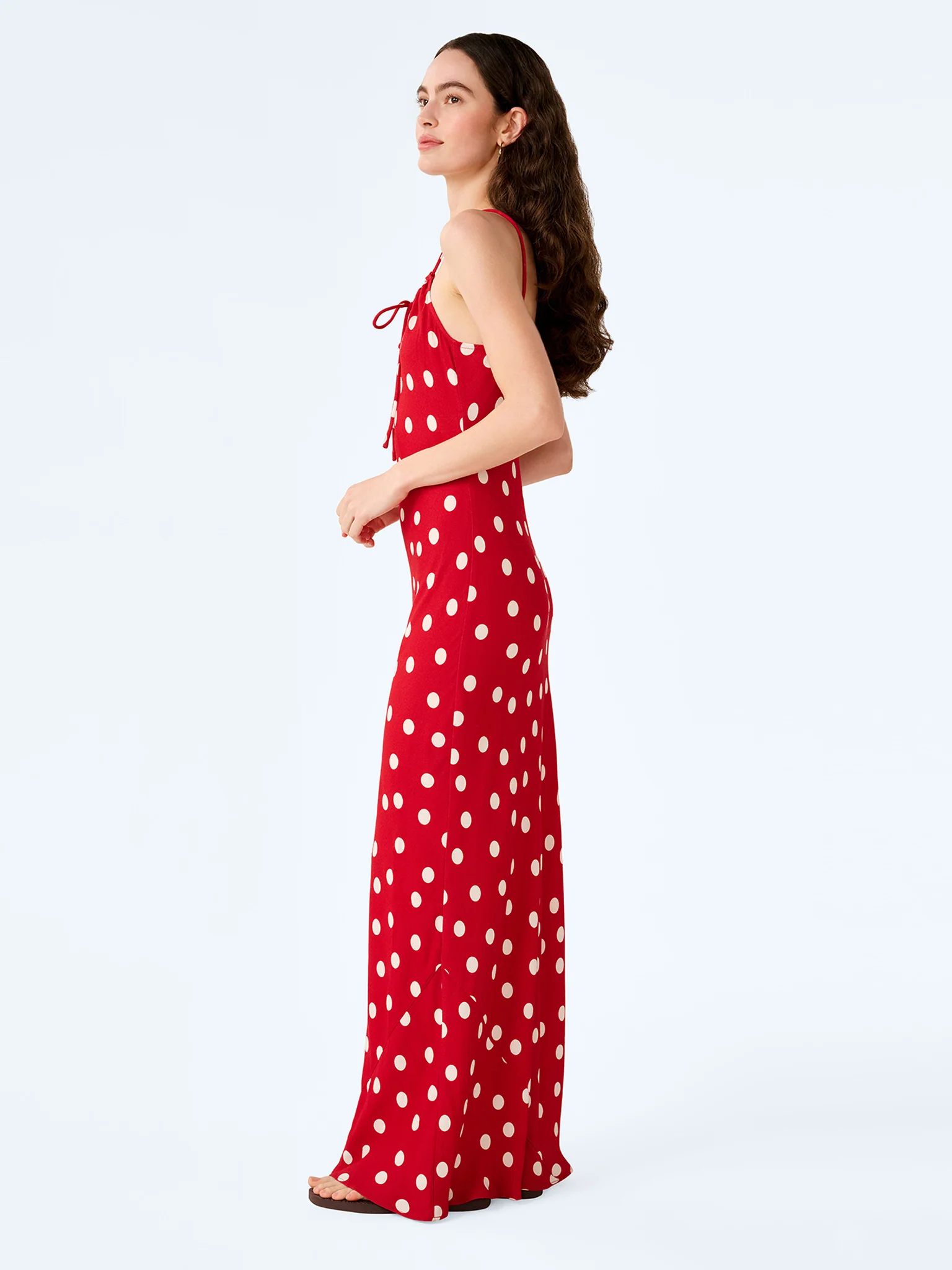 Cecile Dress in Red and Cream Polka Dot