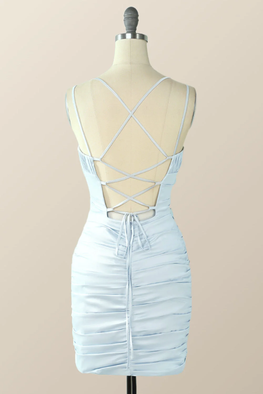 Light Blue Straps Bodycon Mini Dress