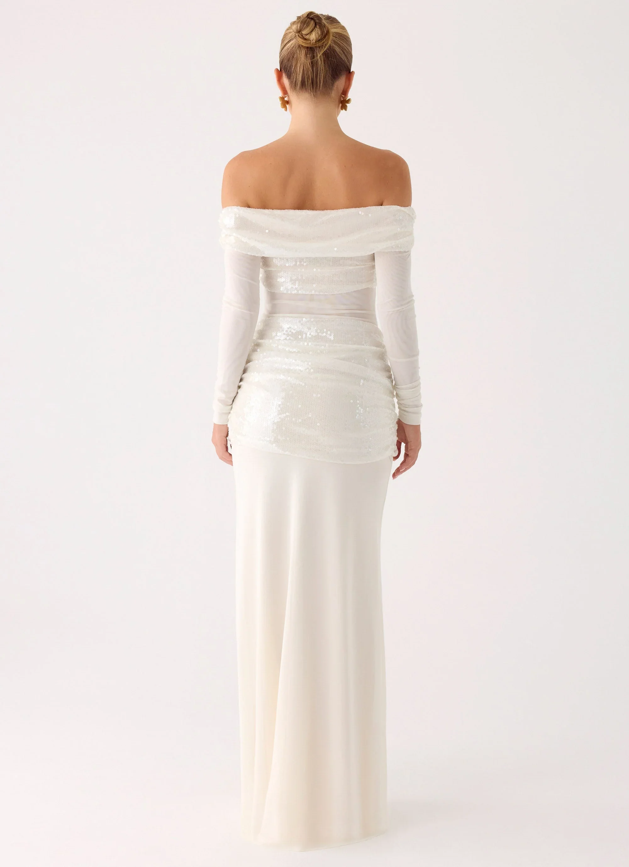 Over To You Sequin Maxi Dress - White