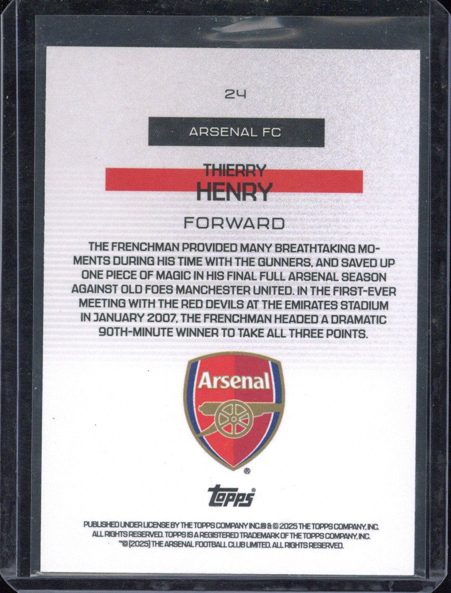 2025 Topps Team Set Arsenal FC Thierry Henry Bona Fide /25 #24