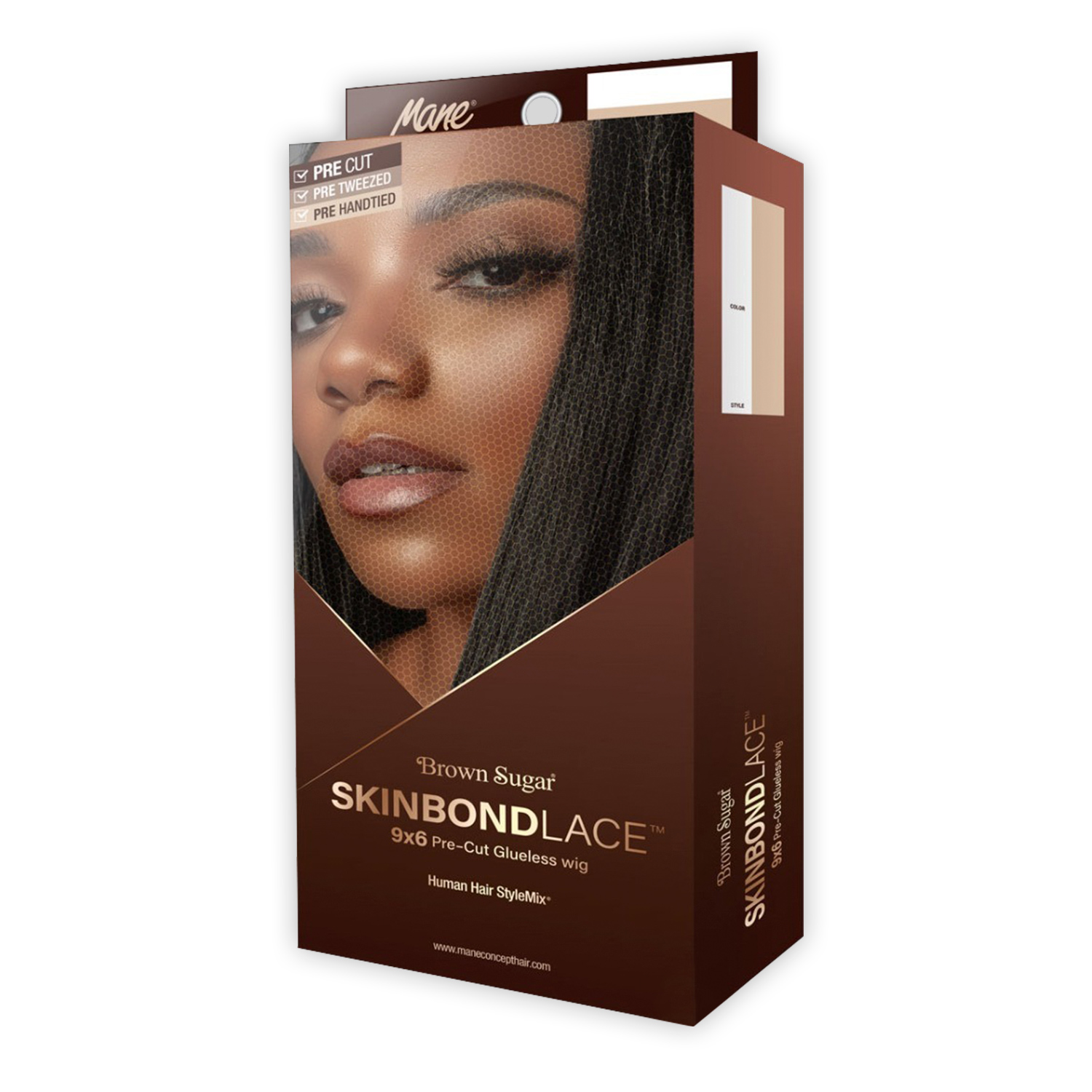 Mane Concept Human Hair Blend Skinbond Lace Front Wig Brown Sugar Glueless BSSB217 9X6 Pre Cut 07