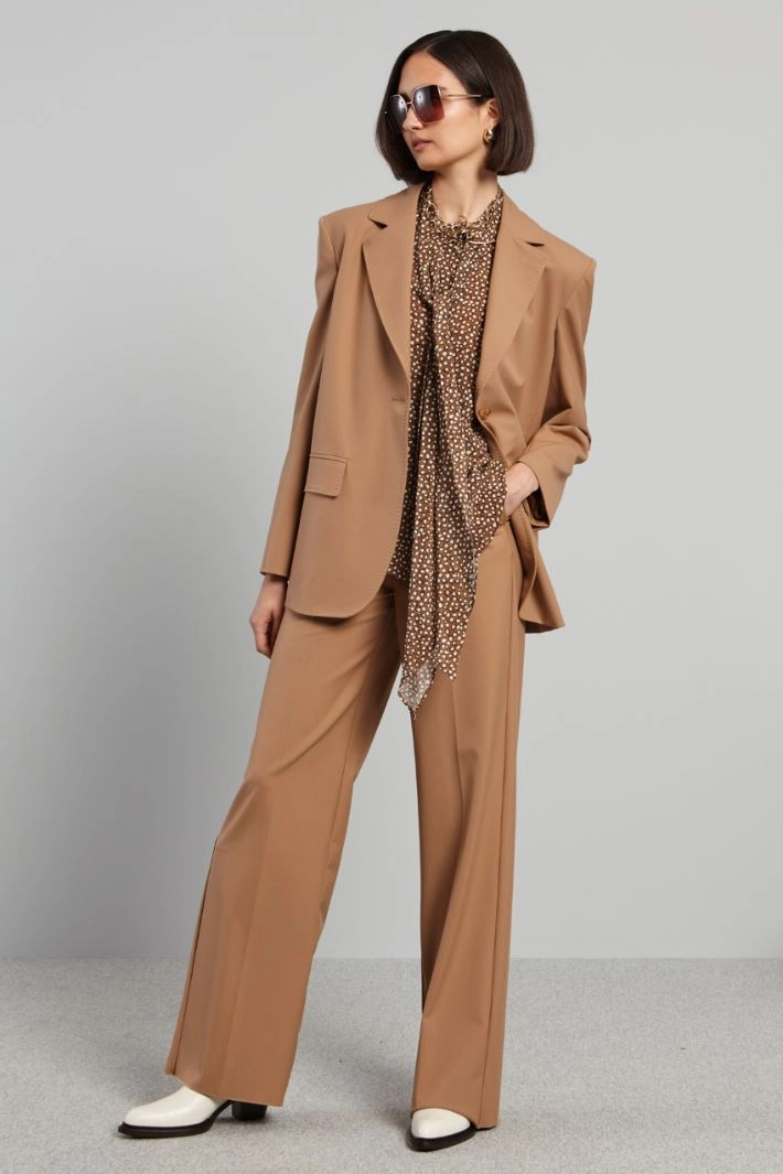 Top-stitched blazer - CAMEL