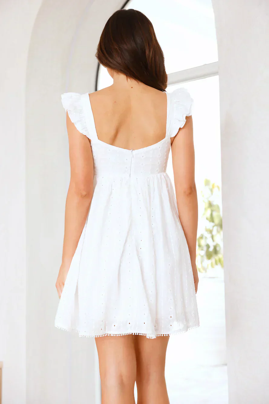 Sunlit Drift Mini Dress White