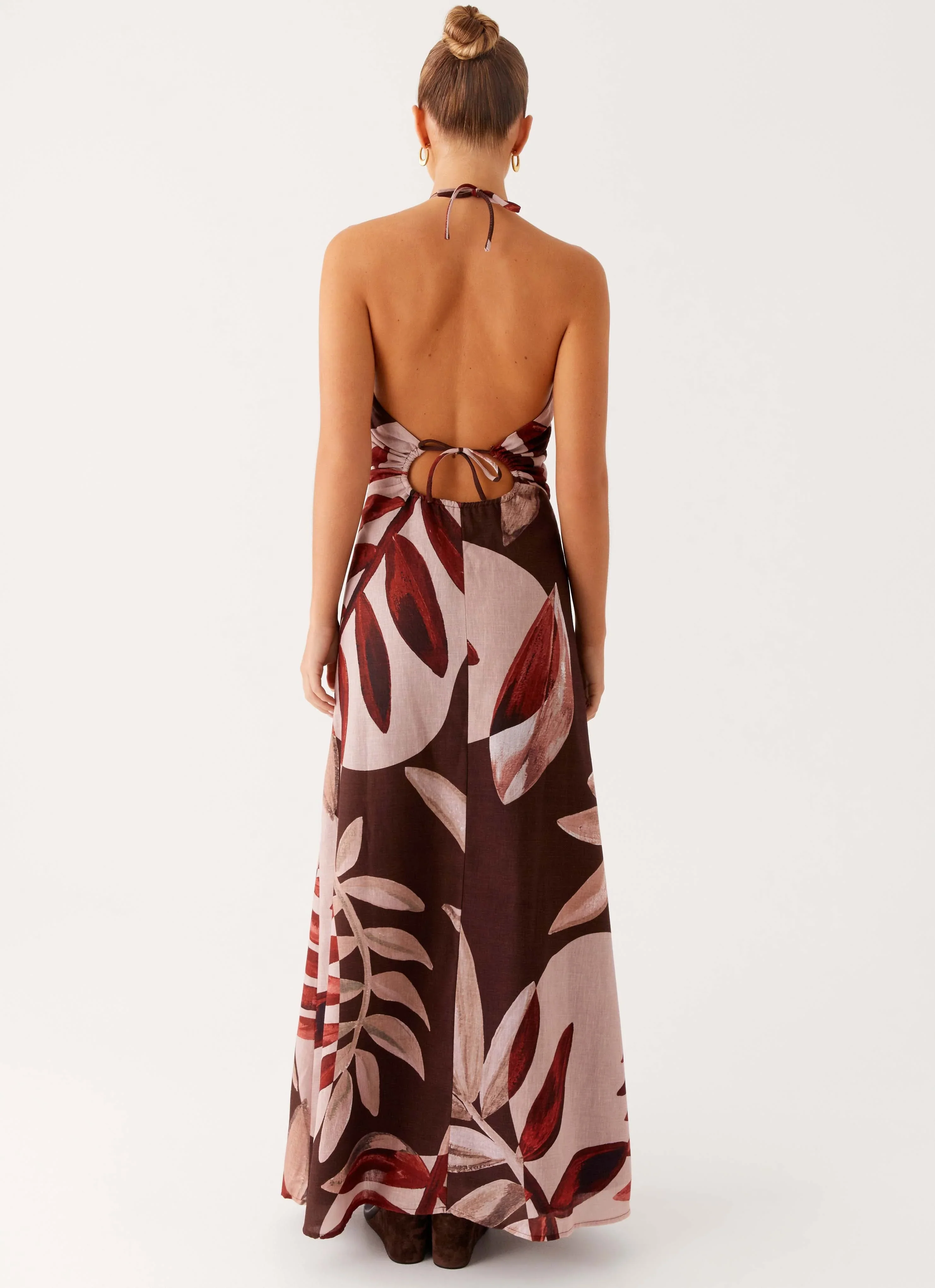 Ramona Linen Maxi Dress - Cinnamon Palm