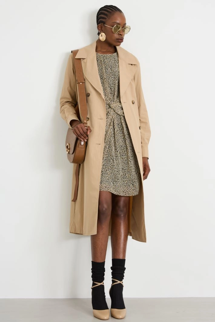 Draped georgette dress - BEIGE