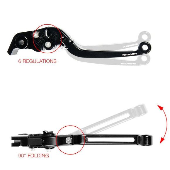 Barracuda Brake and Clutch Levers - BlackRef: bar0411 / ts9127/17