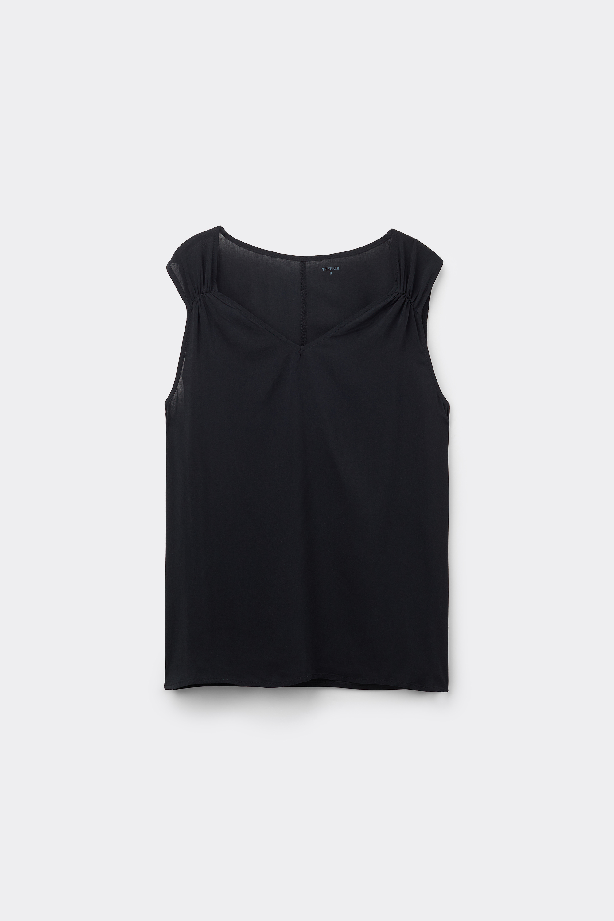 Viscose Camisole with Wide Shoulder Straps and Gathering