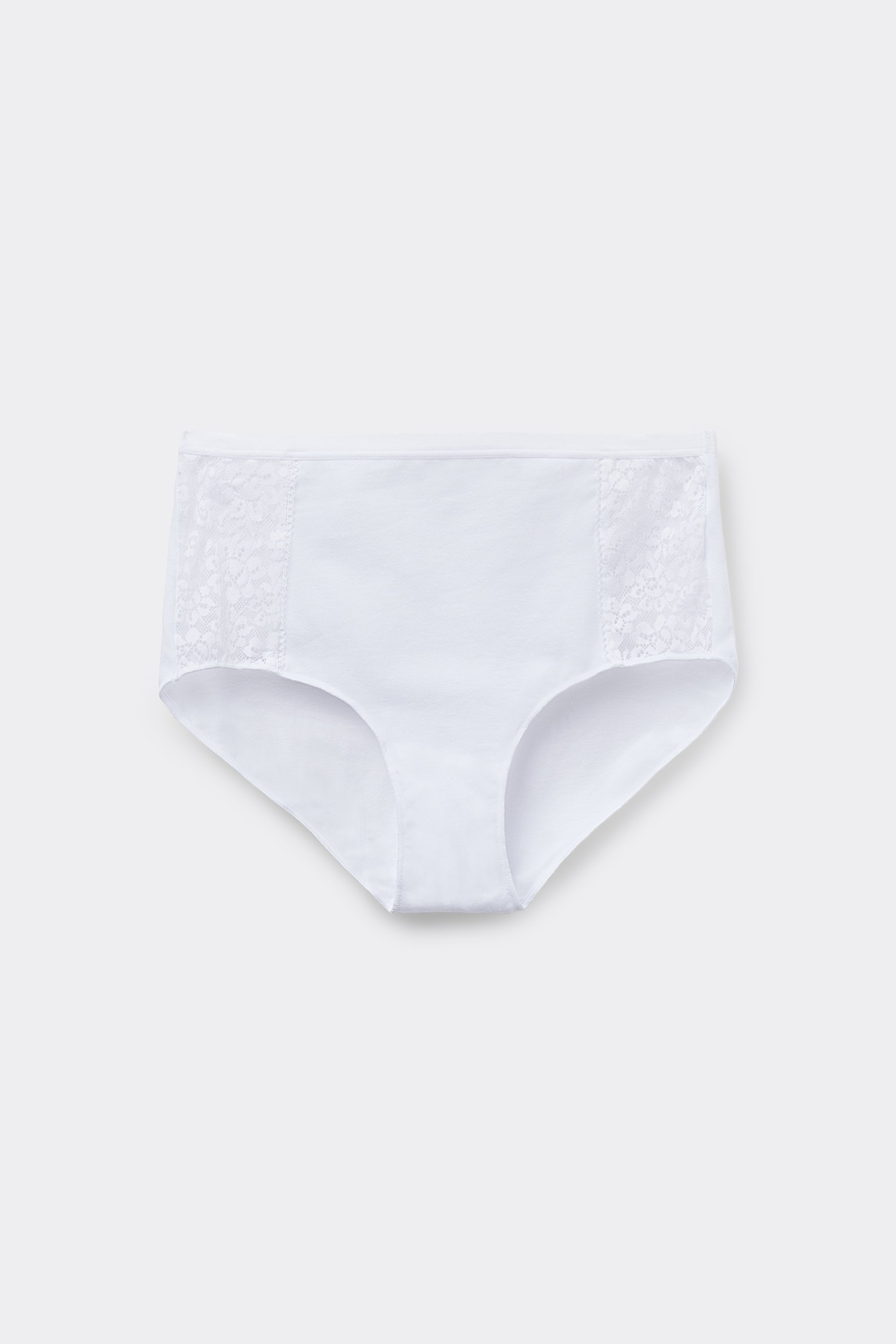 High-Waisted Recycled Lace and Recycled Cotton Knickers
