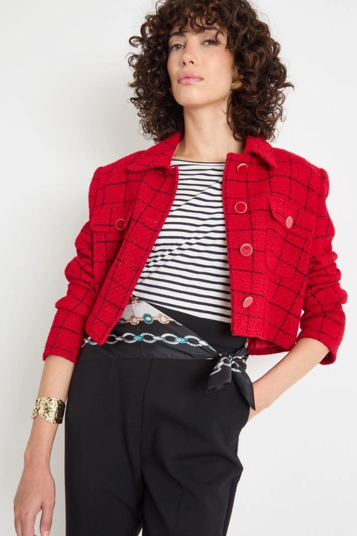 Printed silk scarf - BLACK