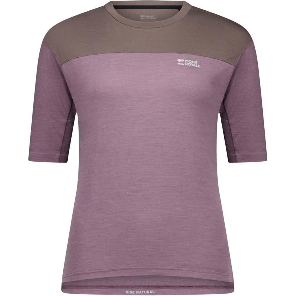 Mons Royale Diversion Merino Bike Short Sleeve Jersey Women - mauve / iron
