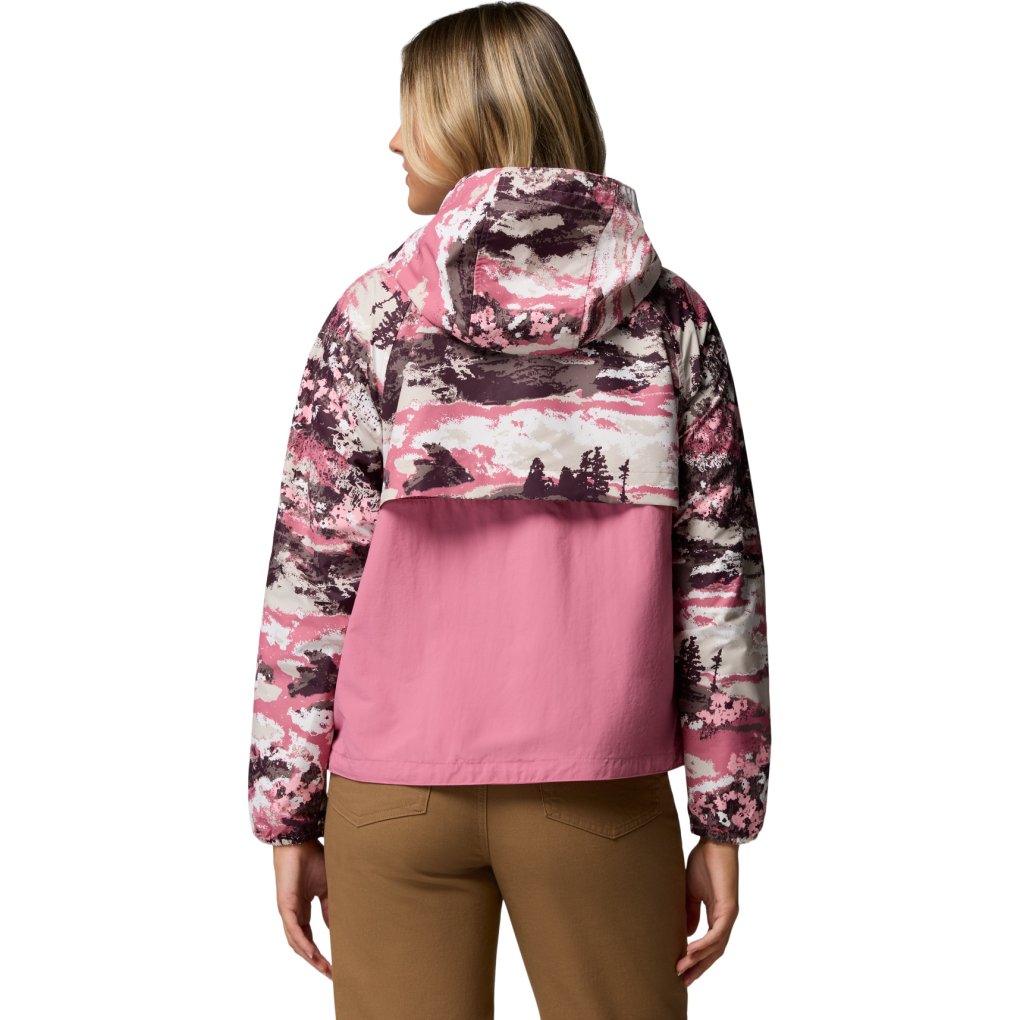 Columbia Spire Valley Printed Windbreaker Jacket Women - Rosette Fieldaze Print/Rosette