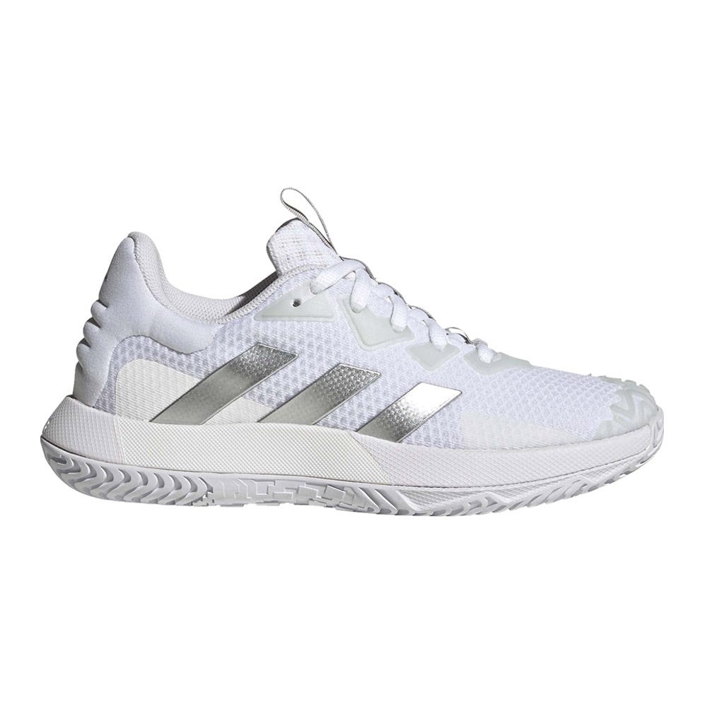 WOMEN’S WHITE AND SILVER ADIDAS SOLEMATCH CONTROL ID1502