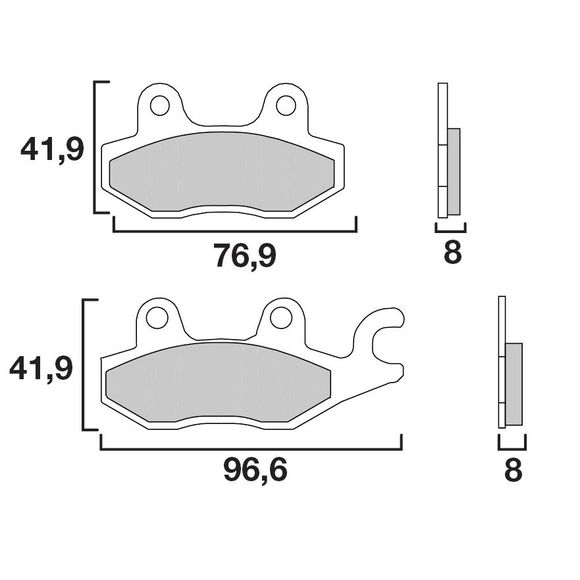 Plaquettes de freins Brembo Organique avant/arrière (selon modèle)Ref : 07YA2206