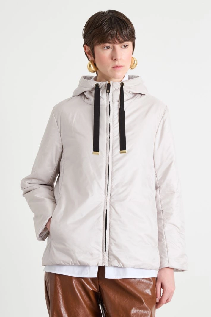 Short padded jacket in water-repellent canvas - GREY