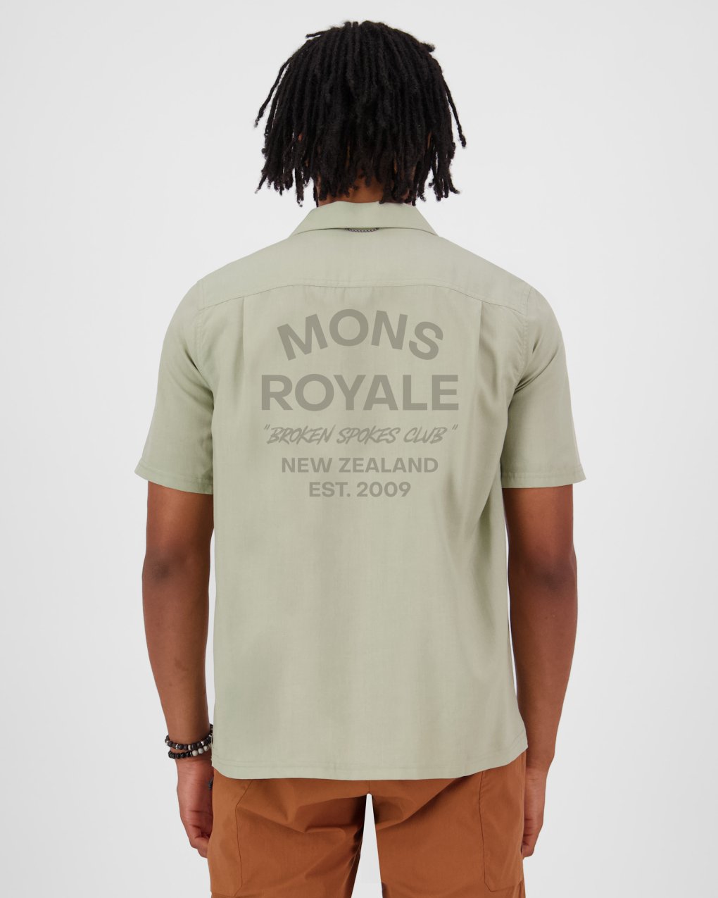 Mons Royale Breezer Merino Short Sleeve Shirt Men - dried eucalyptus