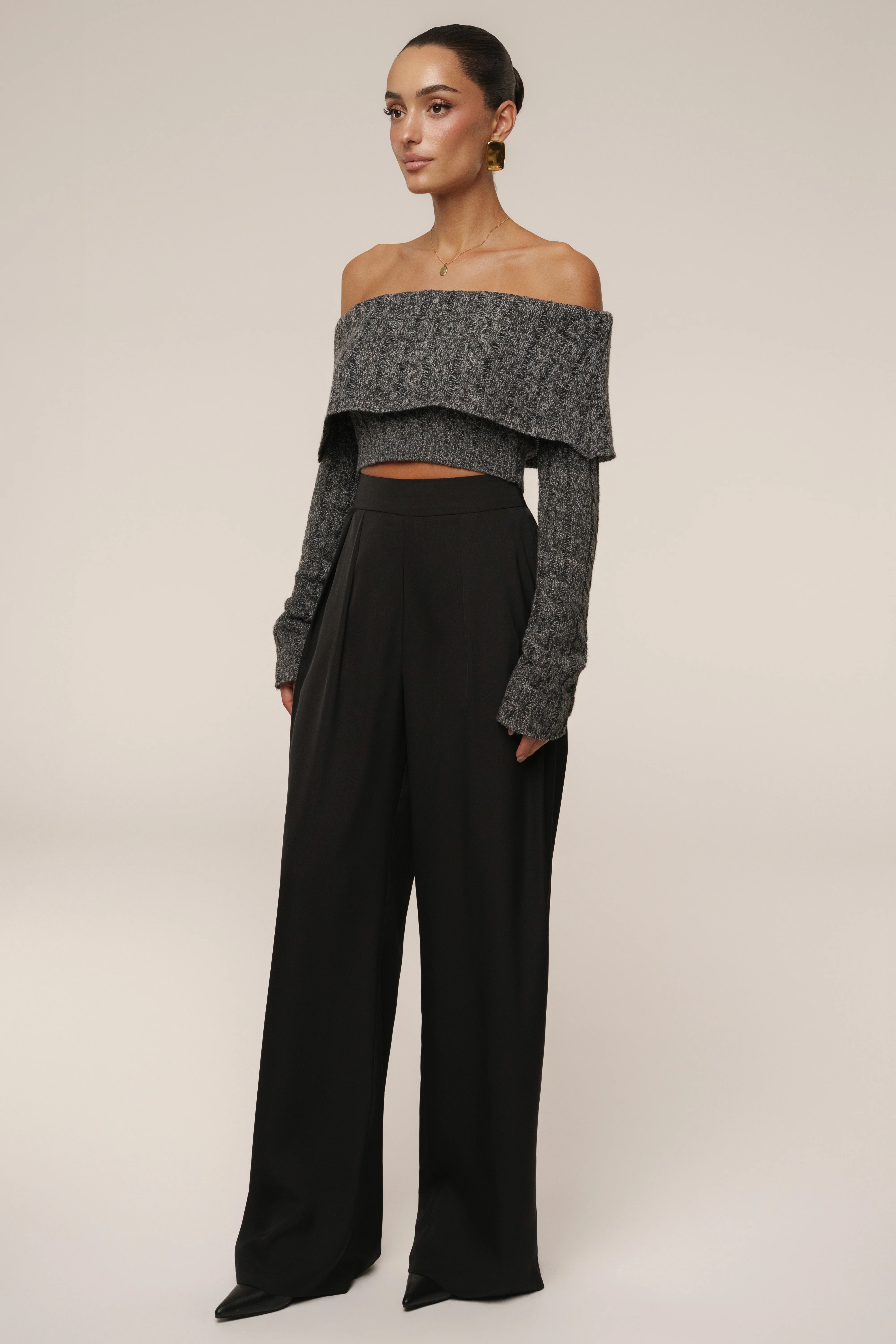 Grey Off Duty Sweater Top