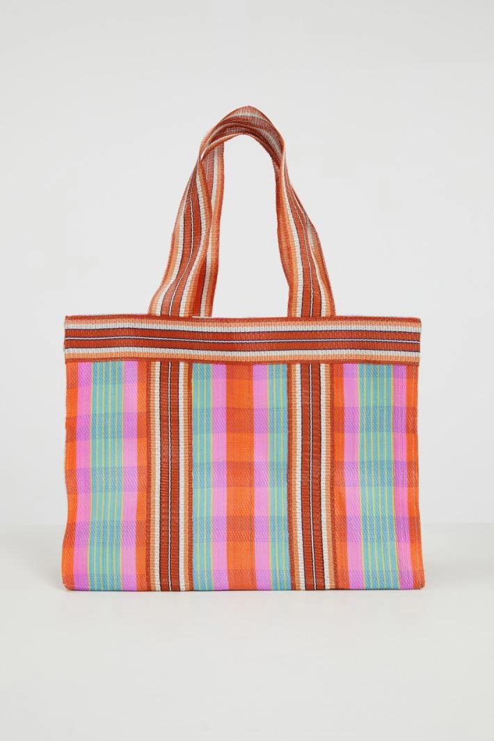 Mesh maxi shopper bag - PINK SEAWATER ORANGE