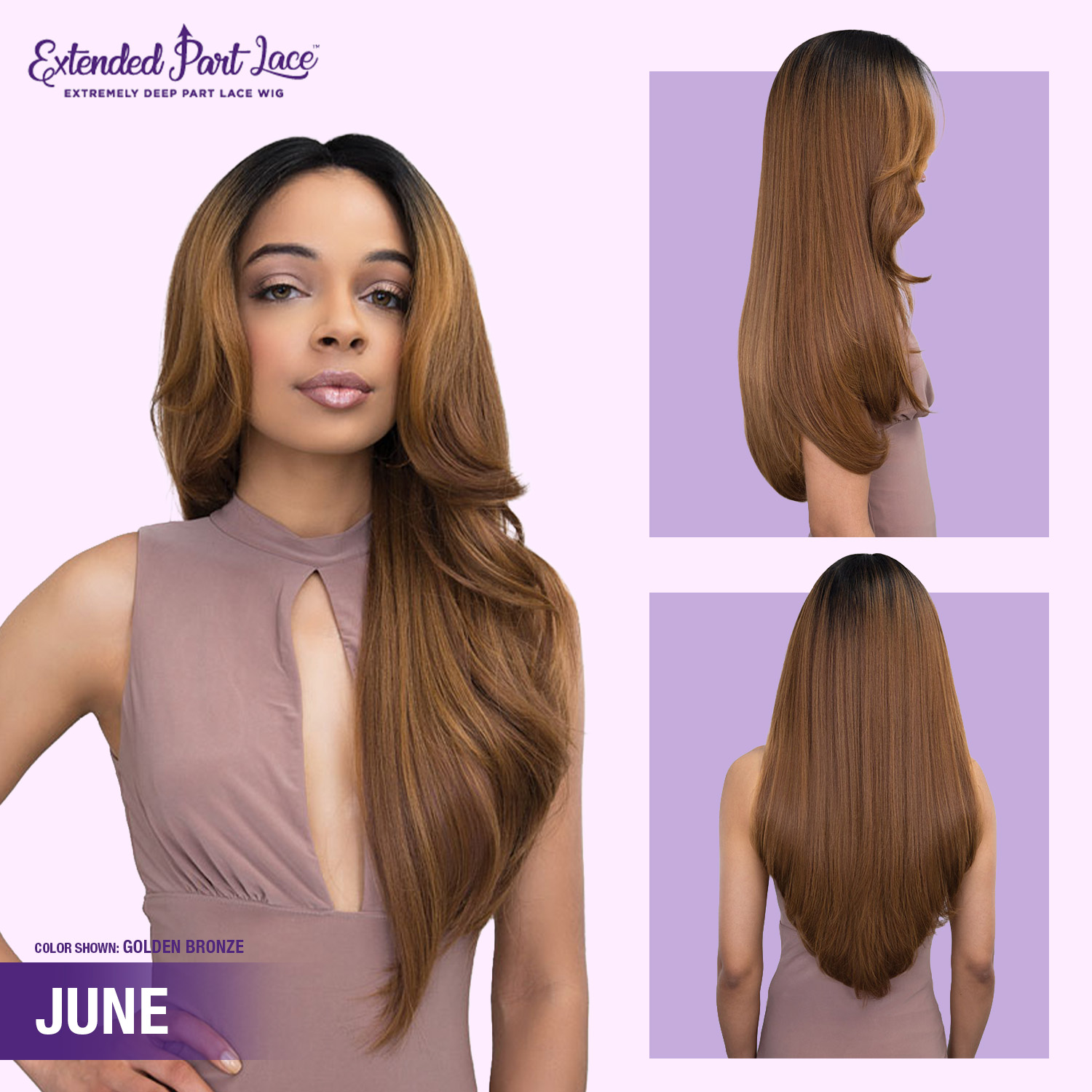 Janet Collection Swiss Lace Front Wig Extended Deep Part June