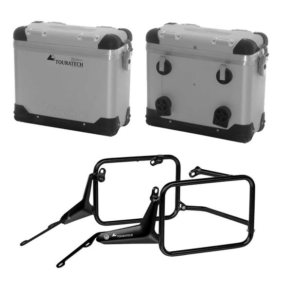 Touratech suitcase Complete kit ZEGA Pro 31/31 - Black support included - Gray anodizedBMW 1300 R 1300 GS - 2023 - 2026Ref: Trt01267A / 01-035-5751-0