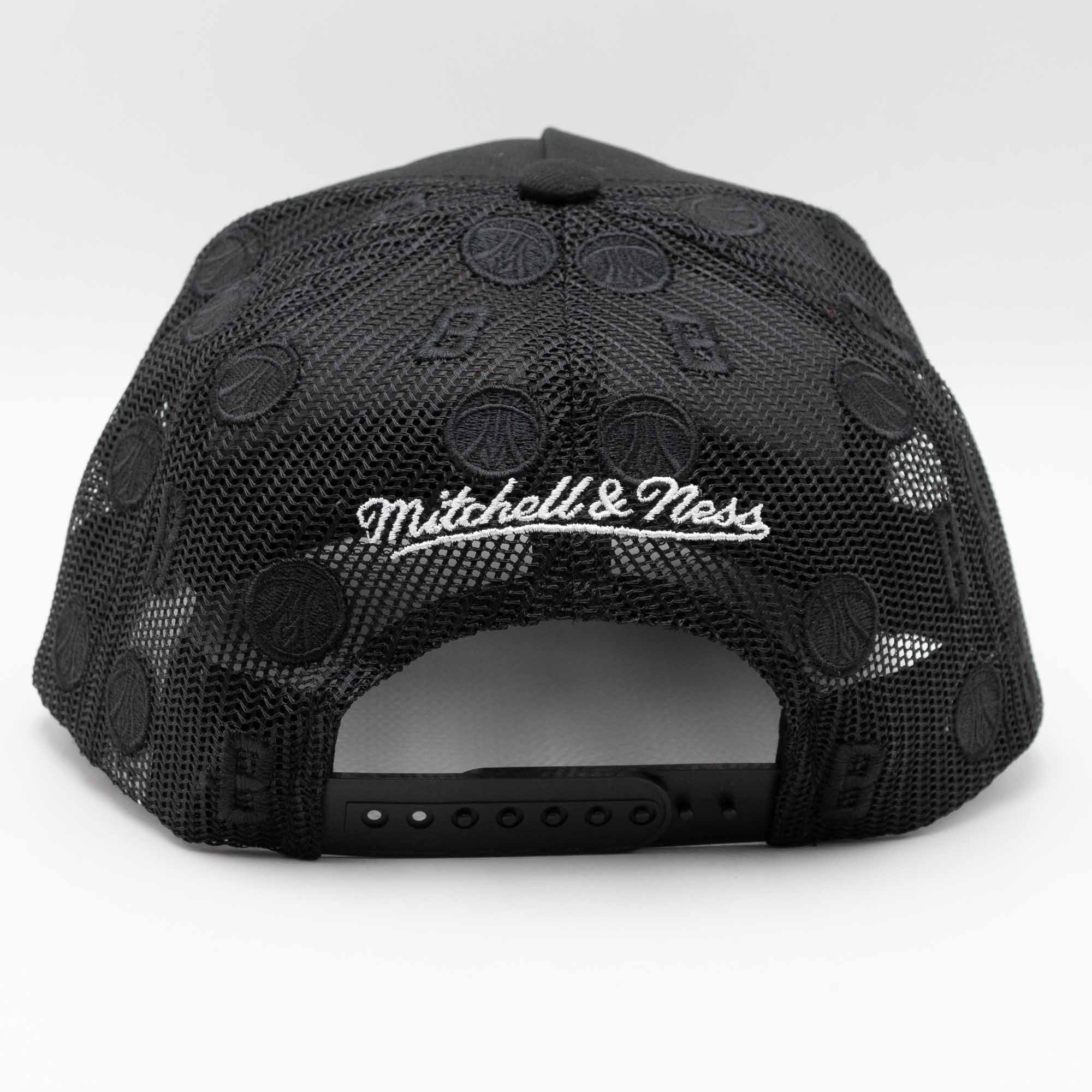 Milwaukee Bucks Mitchell & Ness Monogram NBA Trucker Cap Black