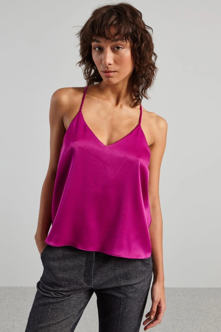 Back cross strap top - CYCLAMEN