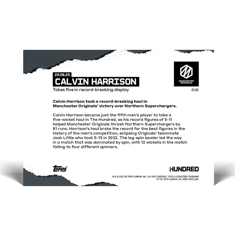 Takes five in record-breaking display - THE HUNDRED TOPPS NOW® UK Card #16