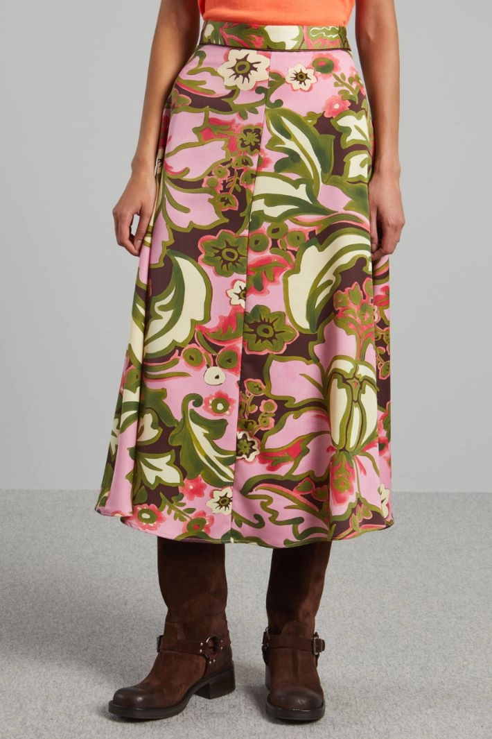 Floral skirt - GREEN PINK