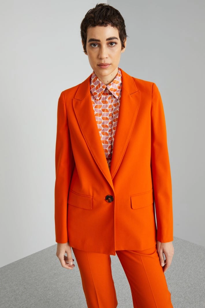 Top-stitched blazer - PUMPKIN ORANGE